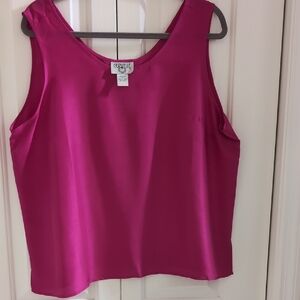Women's Silk Pink Tank Top by cervelle